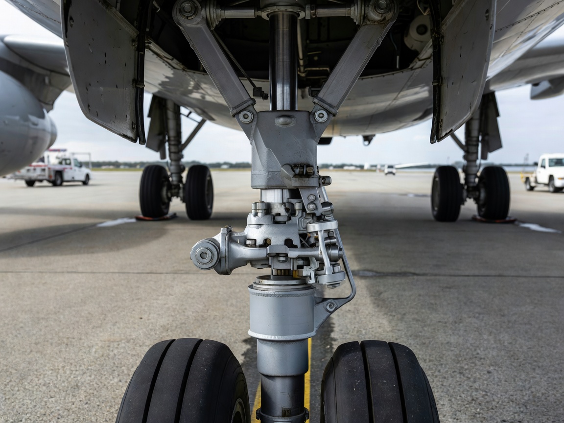 Aircraft landing gear shock absorber during ground operations
