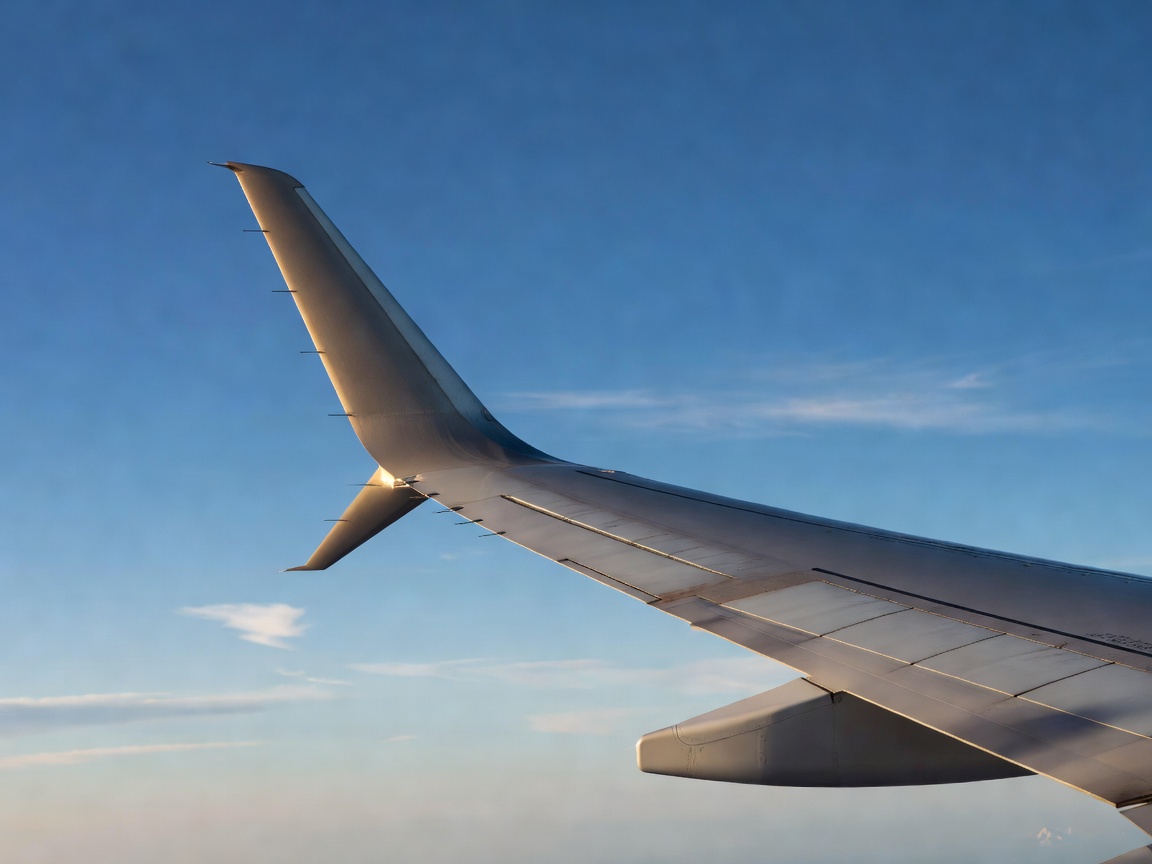 Aircraft winglet extending upward at the tip of the wing