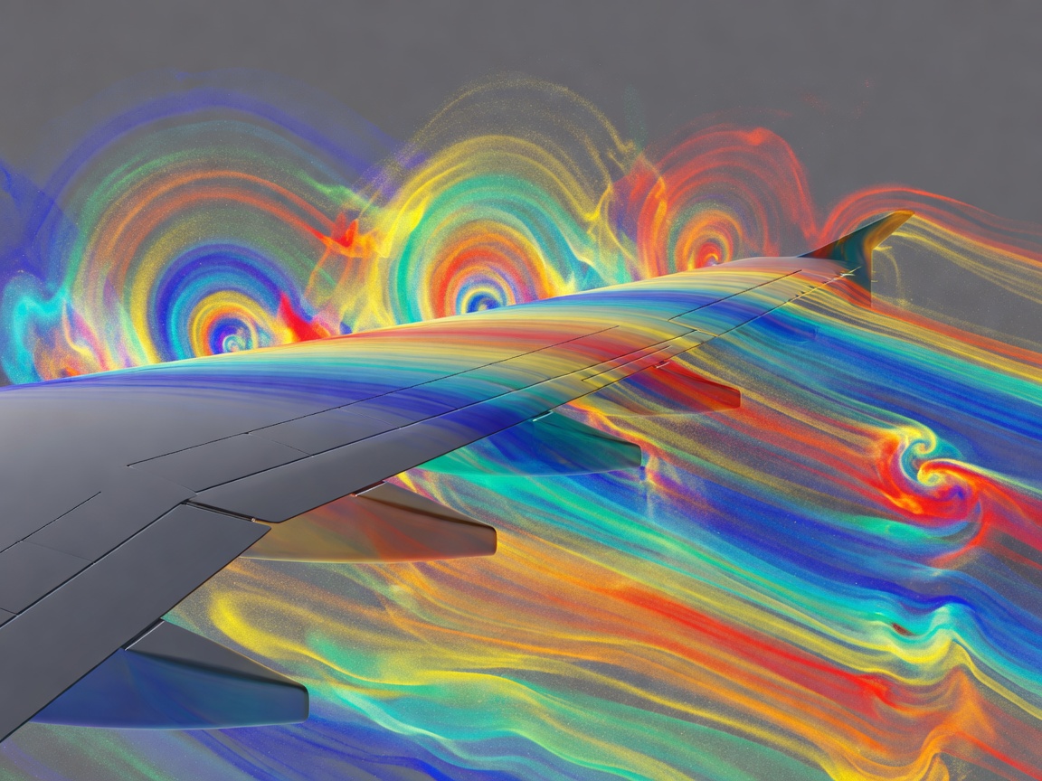 Computational fluid dynamics aerodynamic simulation of an aircraft wing
