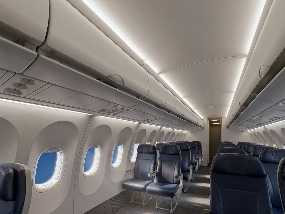Passenger cabin interior showing the pressurised environment